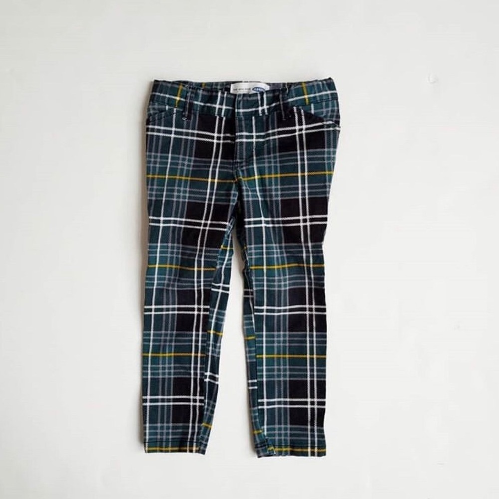 Old Navy green/black plaid mini pixie pants EUC 3T
